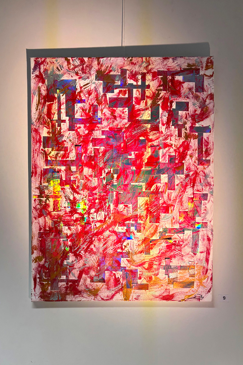 Stefan Zinkgraf Malerei silver pattern roughed